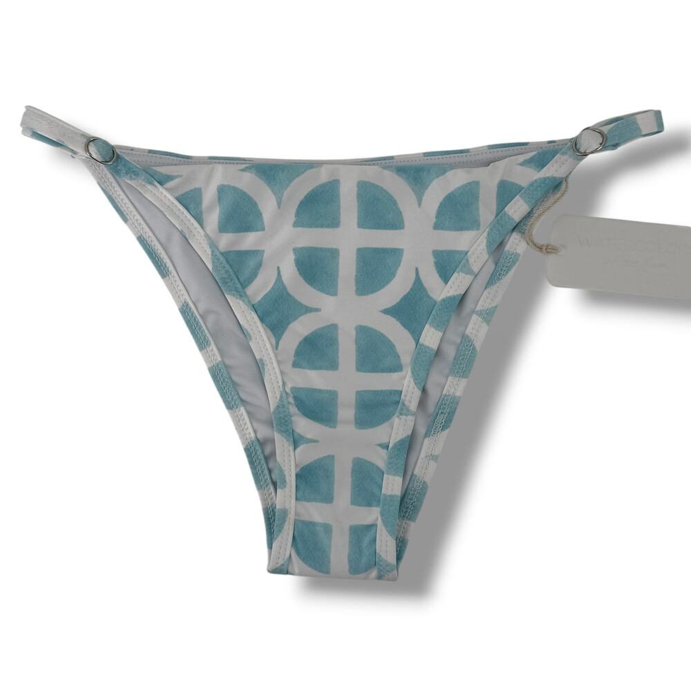 Watercolors Kenny Flowers Maldives Adjustable String Bikini Bottom Sz L Cheeky